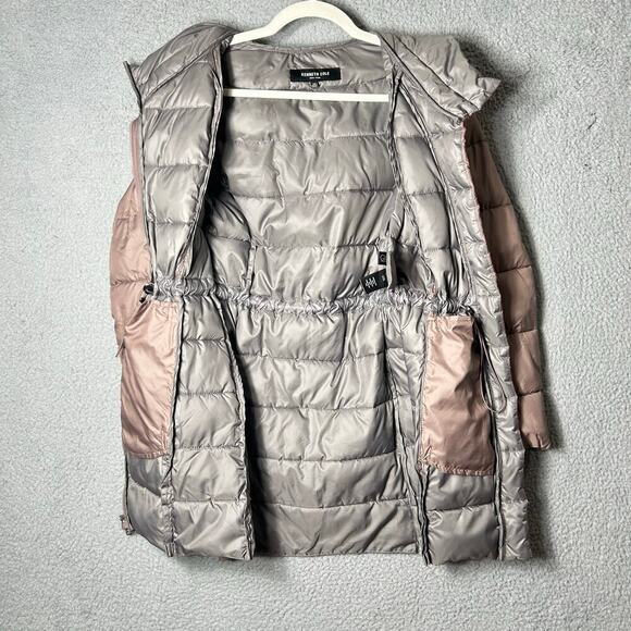 Kenneth Cole Reaction Coat Womens XS Dusty Mauve Hooded Puffer Jacket‎ Coat READ - Picture 4 of 12
